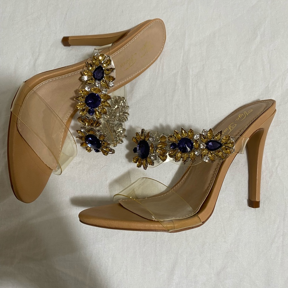 Nude Embellished Heels